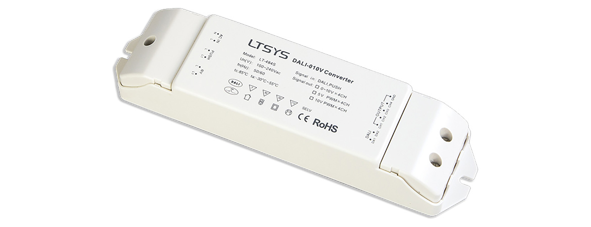 484S  DALI to 0-10V/ 5V PWM/10V PWM LED Driver, IP20.